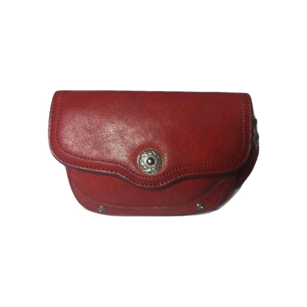 Brighton Red Leather Crossbody Shoulder Bag Small Size Vintage